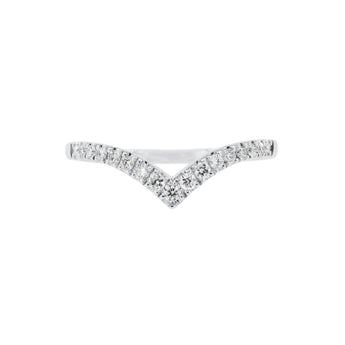 V形鑽石線戒IV (白金) - WILLS JEWELLERY