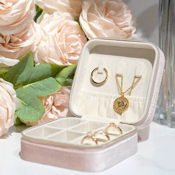 WILLS 精美綉花絲絨多用途旅行首飾盒 - WILLS JEWELLERY